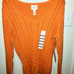 Orange pull over sweater